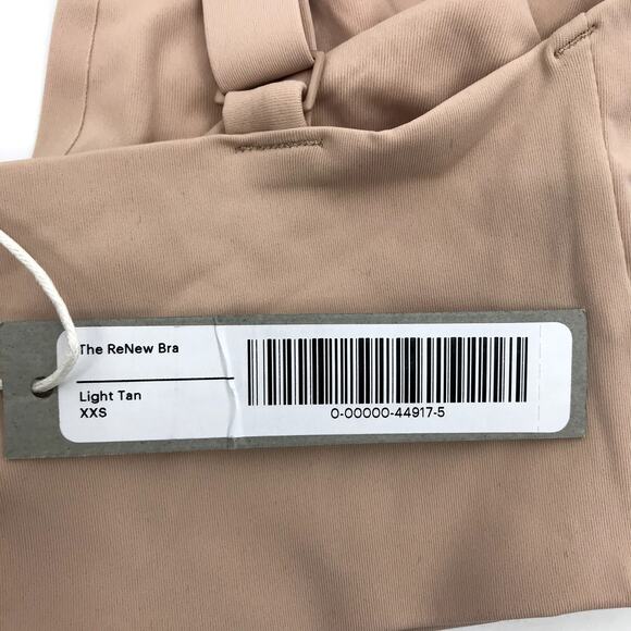 Everlane The ReNew Bra XXS V-Neck Stretch Wirefree Unpadded Light Tan NWT - Picture 4 of 5
